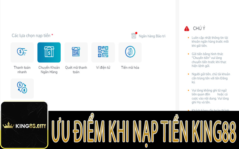 Ưu điểm khi nạp vào tài khoản nhà cái King88